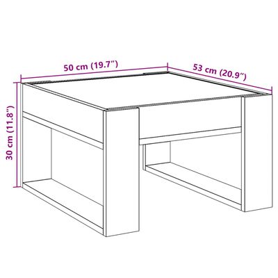 vidaXL Τραπεζάκι Σαλονιού Άπειρο Φως LED Γκρι Sonoma 50x53x30 εκ.