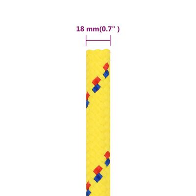 vidaXL Σχοινί Ναυτιλίας Κίτρινο 18 χιλ. 100 μ. από Πολυπροπυλένιο