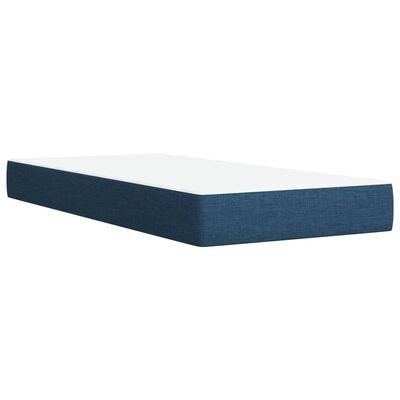 vidaXL Κρεβάτι Boxspring με Στρώμα Μπλε 80x200 εκ. Υφασμάτινο