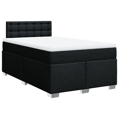 vidaXL Κρεβάτι Boxspring με Στρώμα Μαύρο 120x190 εκ. Υφασμάτινο