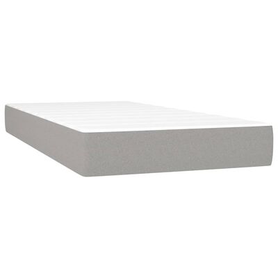 vidaXL Κρεβάτι Boxspring με Στρώμα Ανοιχτό Γκρι 80x200 εκ. Υφασμάτινο