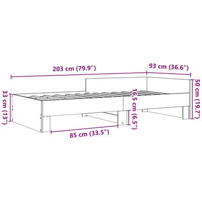 vidaXL Πλαίσιο Κρεβατιού Sonoma Δρυς 90x200 εκ. Επεξεργασμένο Ξύλο