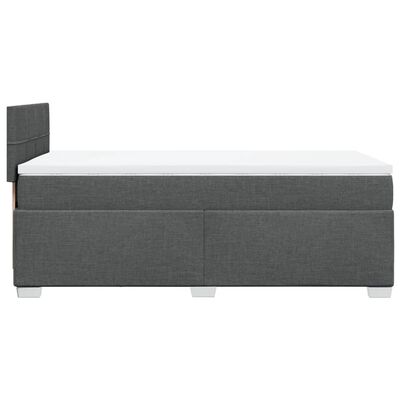 vidaXL Κρεβάτι Boxspring με Στρώμα Σκούρο Γκρι 100x200 εκ. Υφασμάτινο