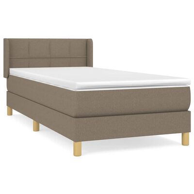 vidaXL Κρεβάτι Boxspring με Στρώμα Taupe 90x190 εκ.Υφασμάτινο