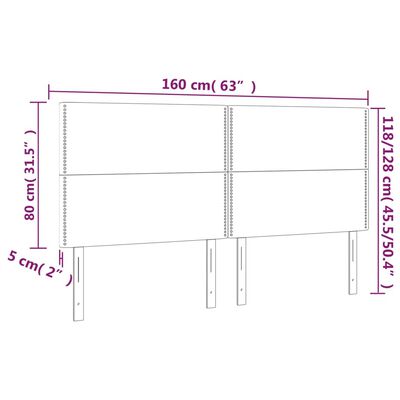 vidaXL Κεφαλάρι Κρεβατιού LED Ροζ 160x5x118/128 εκ. Βελούδινο