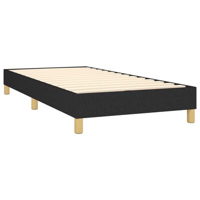 vidaXL Κρεβάτι Boxspring με Στρώμα Μαύρο 90x190 εκ.Υφασμάτινο