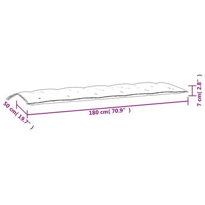 vidaXL Μαξιλάρια Πάγκου Κήπου Ναυτικό Μπλε 180x50x7 εκ. Ύφασμα Oxford