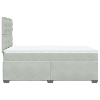 vidaXL Κρεβάτι Boxspring με Στρώμα Ανοιχτό Γκρι 120x200 εκ. Βελούδινο