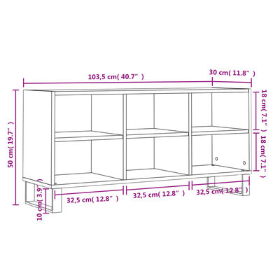 vidaXL Έπιπλο Τηλεόρασης Γκρι Σκυροδ. 103,5 x 30 x 50 εκ. Επεξ. Ξύλο