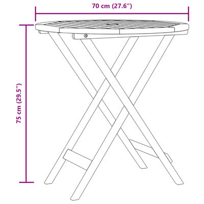 vidaXL Σετ Επίπλων Bistro 3 τεμ. Μαύρο Ρατάν/Μασίφ Ξύλο