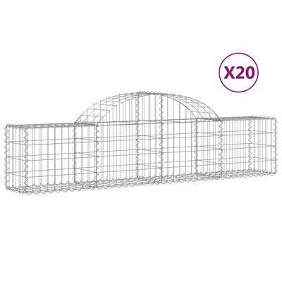 vidaXL Συρματοκιβώτια Τοξωτά 20 τεμ. 200x30x40/60 εκ. Γαλβαν. Ατσάλι