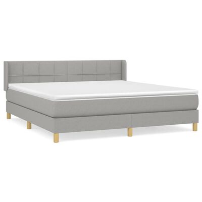 vidaXL Κρεβάτι Boxspring με Στρώμα Αν. Πράσινο 160x200εκ Υφασμάτινο