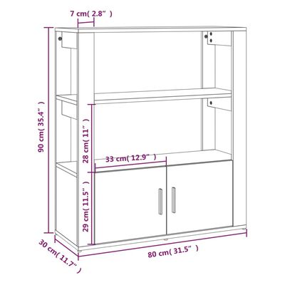 vidaXL Ντουλάπι Sonoma Δρυς 80x30x90 εκ. από Επεξεργασμένο Ξύλο