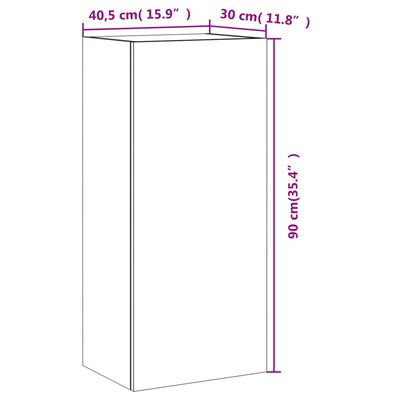 vidaXL Έπιπλο Τοίχου Τηλεόρασης Λευκό 40,5x30x90 εκ. από Επεξ. Ξύλο