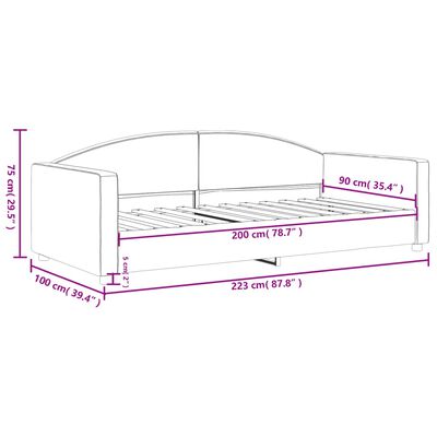 vidaXL Καναπές Κρεβάτι Ανοιχτό Γκρι 90 x 200 εκ. Υφασμάτινος