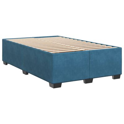 vidaXL Κρεβάτι Boxspring με Στρώμα Σκούρο Μπλε 120x200 εκ. Βελούδινο