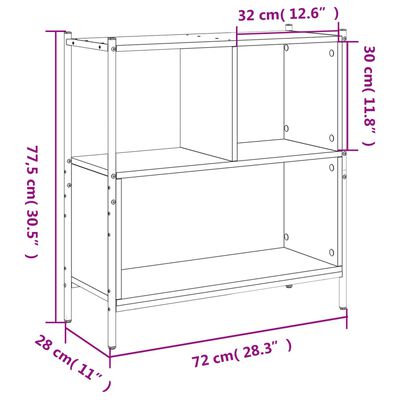 vidaXL Βιβλιοθήκη Καφέ Δρυς 72 x 28 x 77,5εκ. από Επεξεργασμένο Ξύλο