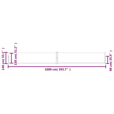 vidaXL Σκίαστρο Πλαϊνό Συρόμενο Μπλε 140 x 1000 εκ.