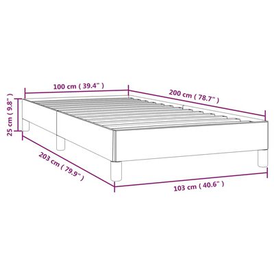 vidaXL Πλαίσιο Κρεβατιού Boxspring Μαύρο 100 x 200 εκ. Βελούδινο