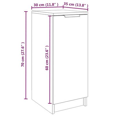 vidaXL Παπουτσοθήκη Μαύρη 30 x 35 x 70 εκ. από Επεξεργασμένο Ξύλο