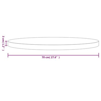 vidaXL Επιφάνεια Τραπεζιού Στρογγυλή Λευκή Ø70x3 εκ. Μασίφ Ξύλο Πεύκου