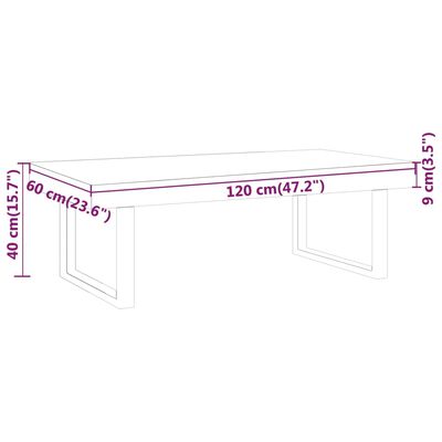 vidaXL Τραπεζάκι Σαλονιού Σκ. Καφέ/Μαύρο 120x60x40 εκ. από MDF/Σίδερο