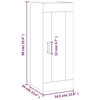 vidaXL Ντουλάπι Τοίχου Sonoma Δρυς 34,5 x 34 x 90 εκ.