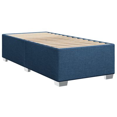 vidaXL Κρεβάτι Boxspring με Στρώμα Μπλε 90x190 εκ.Υφασμάτινο