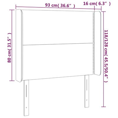 vidaXL Κεφαλάρι με ΠτερύγιαΓκρι 93x16x118/128 εκ. Συνθετικό Δέρμα