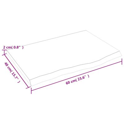 vidaXL Πάγκος Μπάνιου Αν. Καφέ 60x40x2 εκ. Επεξεργ. Μασίφ Ξύλο