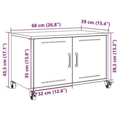 vidaXL Έπιπλο Τηλεόρασης Ροζ 68 x 39 x 43,5 εκ. Χάλυβας Ψυχρής Έλασης