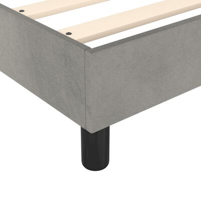 vidaXL Κρεβάτι Boxspring με Στρώμα Ανοιχτό Γκρι 90x200 εκ. Βελούδινο