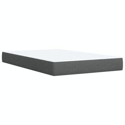 vidaXL Κρεβάτι Boxspring με Στρώμα Σκούρο Γκρι 120x190 εκ Υφασμάτινο