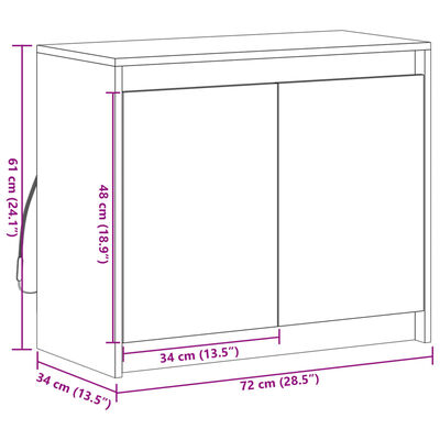 vidaXL Ντουλάπι με Φώτα LED Δρυς 72x34x61 εκ. Επεξεργασμένο Ξύλο