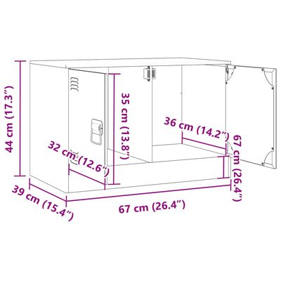 vidaXL Έπιπλο Τηλεόρασης Ανθρακί 67x39x44 εκ. από Χάλυβα