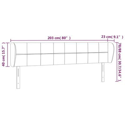 vidaXL Κεφαλάρι με Πτερύγια Ανοιχτό Γκρι 203x23x78/88 εκ. Υφασμάτινο