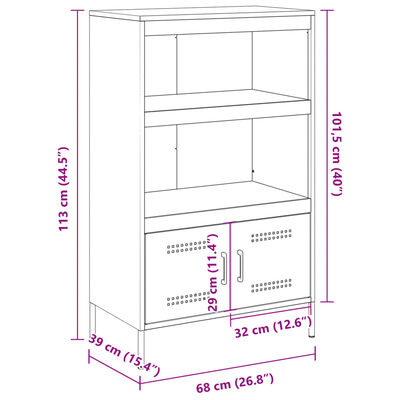 vidaXL Ραφιέρα Λευκή 68x39x113 εκ. από Ατσάλι