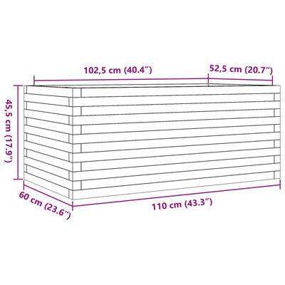 vidaXL Ζαρντινιέρα Κήπου 110x60x45,5 εκ. από Εμποτισμένο Ξύλο Πεύκου