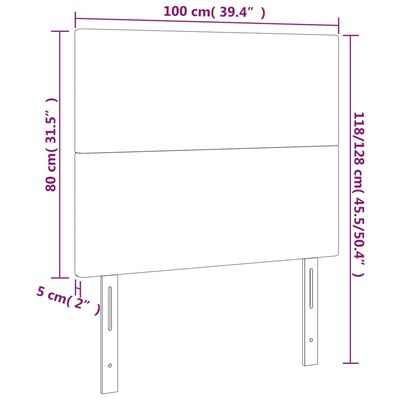 vidaXL Κεφαλάρι Κρεβατιού LED Πράσινο 100x5x118/128 εκ. Υφασμάτινο