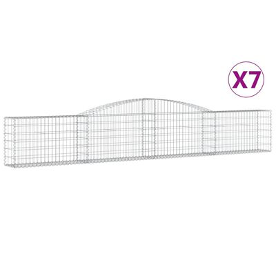 vidaXL Συρματοκιβώτια Τοξωτά 7 τεμ. 400x30x60/80 εκ. Γαλβαν. Ατσάλι