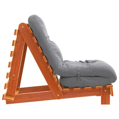 vidaXL Καναπές Κρεβάτι Futon με Στρώμα 60x206x11 εκ. Μασίφ Ξύλο Πεύκου