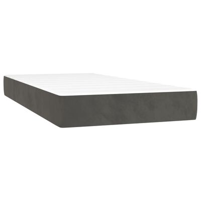 vidaXL Κρεβάτι Boxspring με Στρώμα Σκούρο Γκρι 120x190 εκ. Βελούδινο