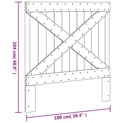 vidaXL Κεφαλάρι 100 x 104 εκ. από Μασίφ Ξύλο Πεύκου