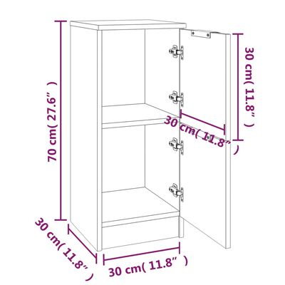 vidaXL Ντουλάπι Καφέ Δρυς 30 x 30 x 70 εκ. από Επεξεργασμένο Ξύλο