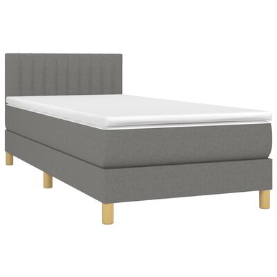 vidaXL Κρεβάτι Boxspring με Στρώμα Σκούρο Γκρι 80x200 εκ. Υφασμάτινο