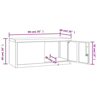 vidaXL Αρχειοθήκη Μαύρη 90x40x145 εκ. Ατσάλινη