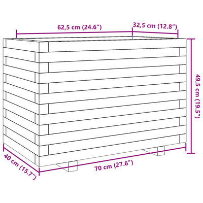 vidaXL Ζαρντινιέρα Κήπου 70x40x49,5 εκ. από Εμποτισμένο Ξύλο Πεύκου