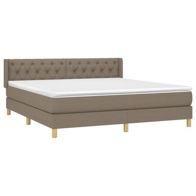 vidaXL Κρεβάτι Boxspring με Στρώμα Taupe 160x200 εκ. Υφασμάτινο