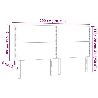 vidaXL Κεφαλάρι Κρεβατιού LED Γκρι 200x5x118/128 εκ