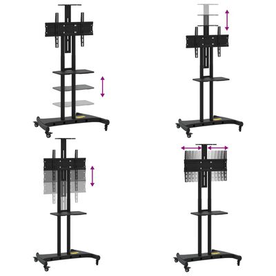 vidaXL Βάση Τηλεόρασης με Τροχούς 32-70Ιν. Max VESA 600x400χιλ. 60κ.